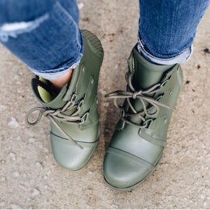 Olive Green Sorel Booties